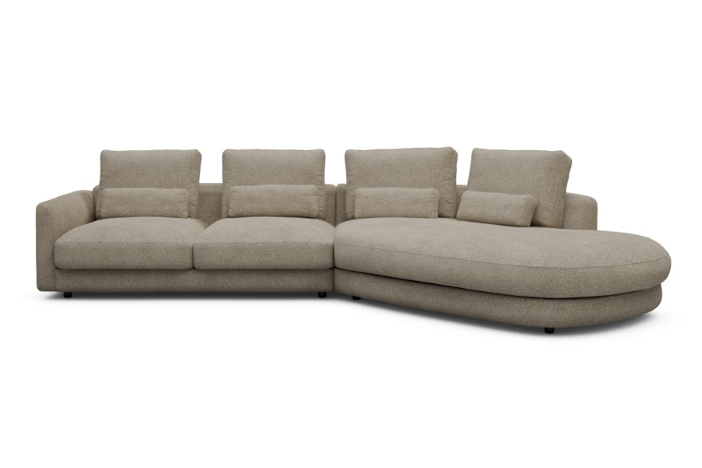 Vivole Modular Sofa - 6A - 361 x 167 cm - 2,5 Seater + 45 deg Open-end - 539 Bouclé Beige