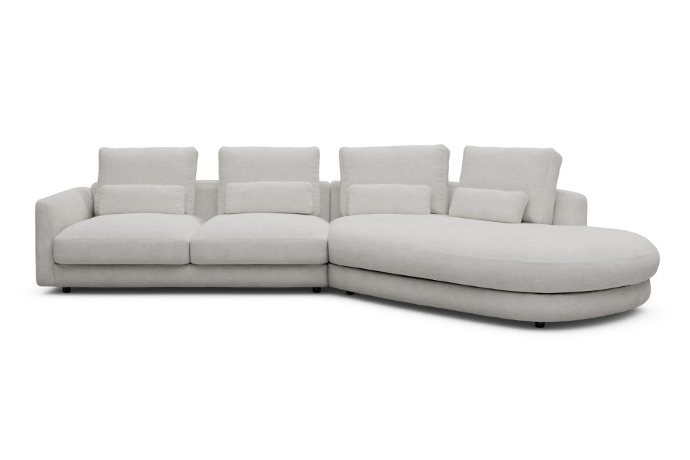 Vivole Modular Sofa - 6A - 361 x 167 cm - 2,5 Seater + 45 deg Open-end - 574 Vivus Dusty Off White