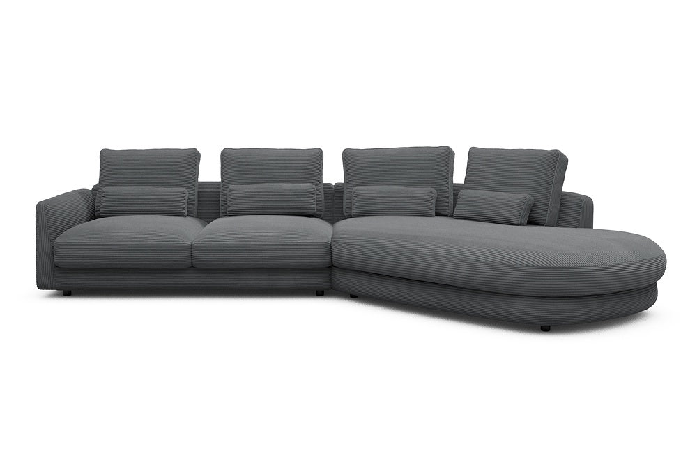 Vivole Modular Sofa - 6A - 361 x 167 cm - 2,5 Seater + 45 deg Open-end - 593 Corduroy Graphite