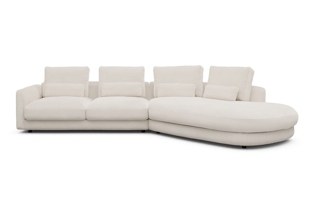Vivole Modular Sofa - 6A - 361 x 167 cm - 2,5 Seater + 45 deg Open-end - 594 Corduroy Ivory