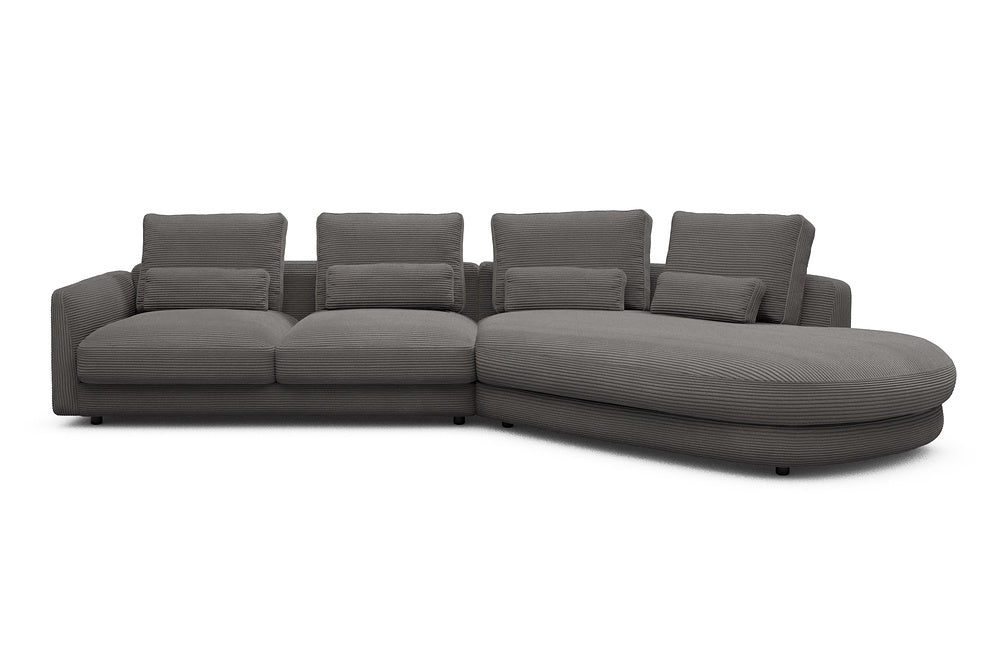 Vivole Modular Sofa - 6A - 361 x 167 cm - 2,5 Seater + 45 deg Open-end - 597 Corduroy Charcoal