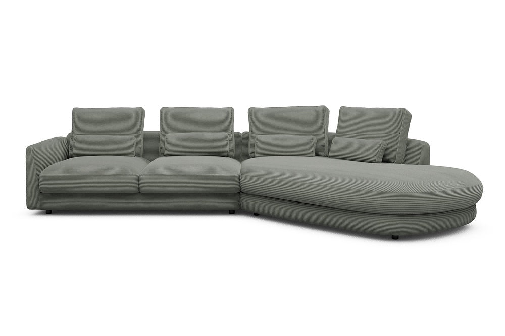 Vivole Modular Sofa - 6A - 361 x 167 cm - 2,5 Seater + 45 deg Open-end - 598 Corduroy Sage