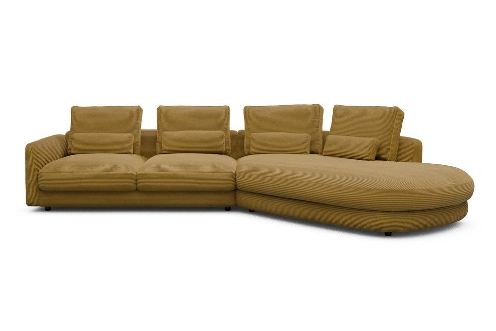 Vivole Modular Sofa - 6A - 361 x 167 cm - 2,5 Seater + 45 deg Open-end - 601 Corduroy Ochre