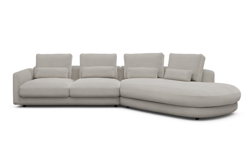 Vivole Modular Sofa - 6A - 361 x 167 cm - 2,5 Seater + 45 deg Open-end - 603 Corduroy Beige