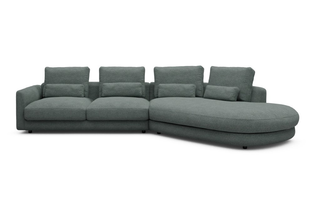 Vivole Modular Sofa - 6A - 361 x 167 cm - 2,5 Seater + 45 deg Open-end - 770 Carreno Cielo Blue