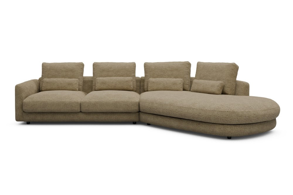 Vivole Modular Sofa - 6A - 361 x 167 cm - 2,5 Seater + 45 deg Open-end - 774 Carreno Sicilian Yellow