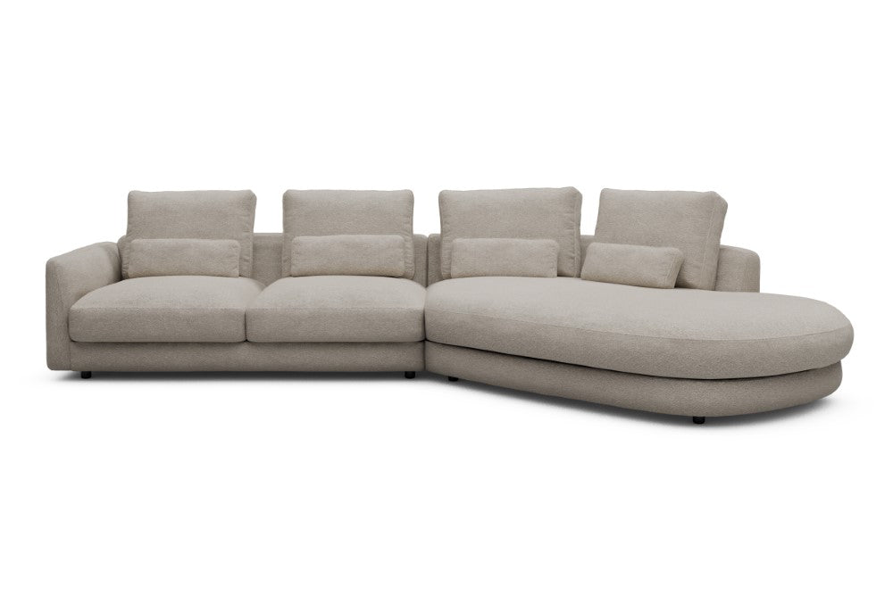 Vivole Modular Sofa - 6A - 361 x 167 cm - 2,5 Seater + 45 deg Open-end - 816 Aivi Lace Beige