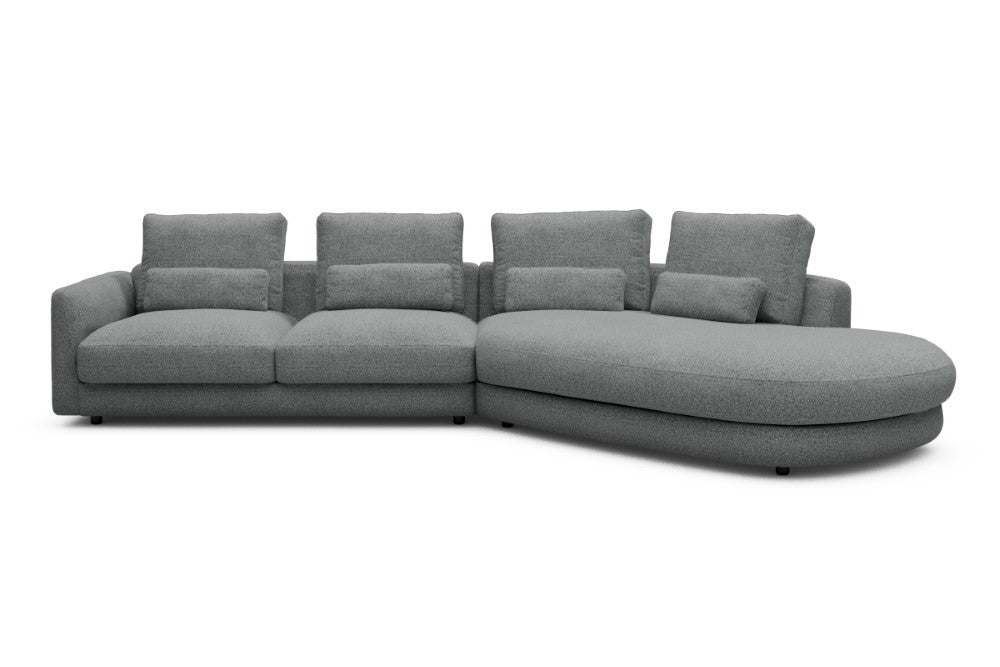 Vivole Modular Sofa - 6A - 361 x 167 cm - 2,5 Seater + 45 deg Open-end - 819 Aivi Gravel Grey