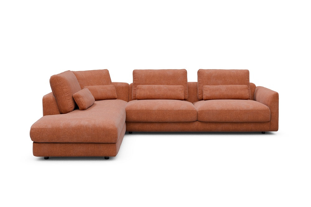 Vivole Modular Sofa - 70 - 310 x 230 cm - Open-end + 3 Seater - 412 Esina Rust Orange