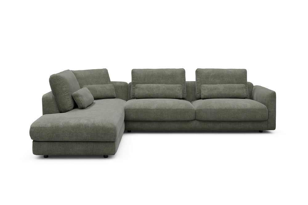 Vivole Modular Sofa - 70 - 310 x 230 cm - Open-end + 3 Seater - 413 Esina Olive Green