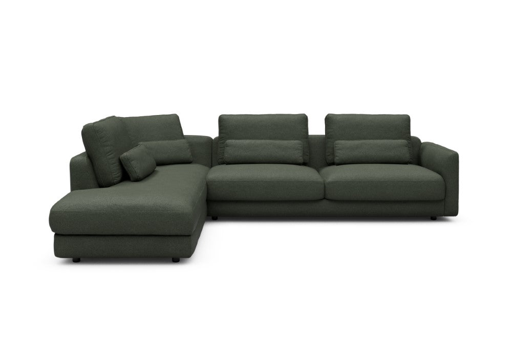 Vivole Modular Sofa - 70 - 310 x 230 cm - Open-end + 3 Seater - 488 Denari Forest Green