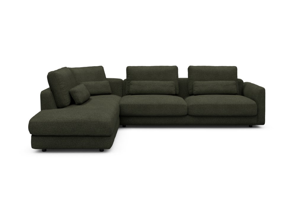 Vivole Modular Sofa - 70 - 310 x 230 cm - Open-end + 3 Seater - 535 Bouclé Forest Green