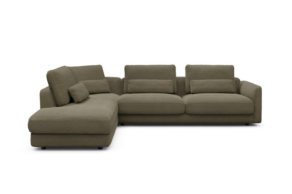 Vivole Modular Sofa - 70 - 310 x 230 cm - Open-end + 3 Seater - 599 Corduroy Olive