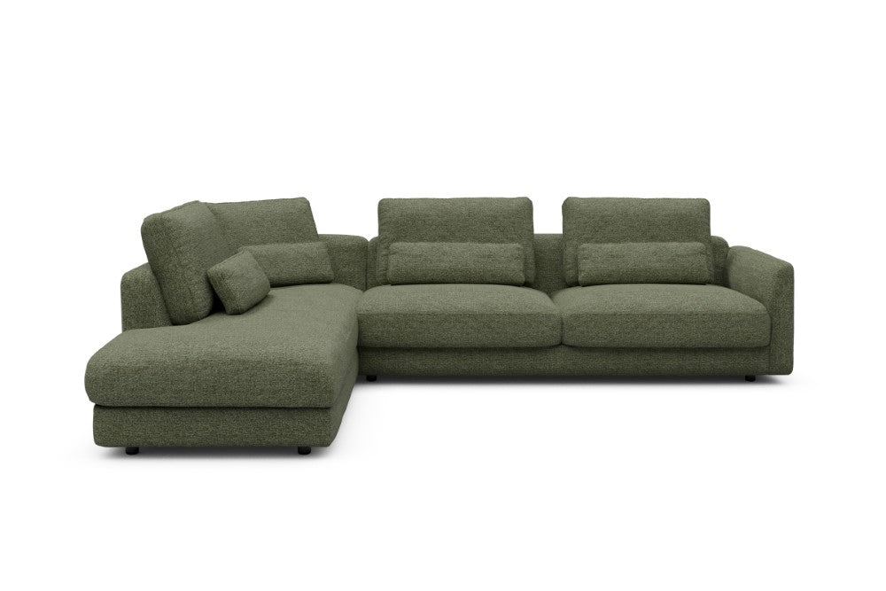 Vivole Modular Sofa - 70 - 310 x 230 cm - Open-end + 3 Seater - 775 Carreno Vivid Green
