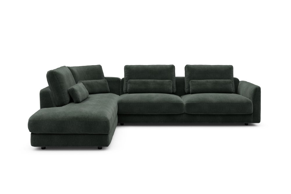 Vivole Modular Sofa - 70 - 310 x 230 cm - Open-end + 3 Seater - 814 Smooth Laural Green