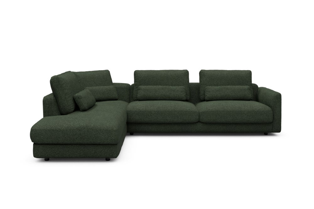 Vivole Modular Sofa - 70 - 310 x 230 cm - Open-end + 3 Seater - 869 Vanora Deep Green