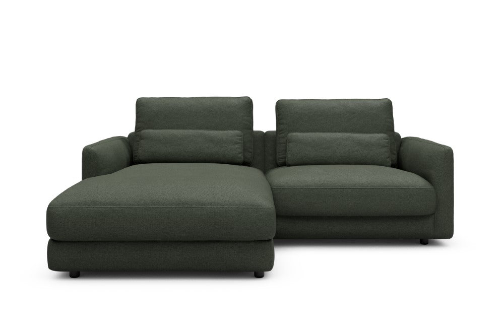 Vivole Modular Sofa - 72 - 225 x 171 cm - Chaise + 1,5 Seater - 488 Denari Forest Green