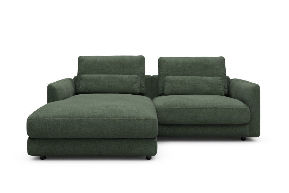 Vivole Modular Sofa - 72 - 225 x 171 cm - Chaise + 1,5 Seater - 498 Casone Forest Green