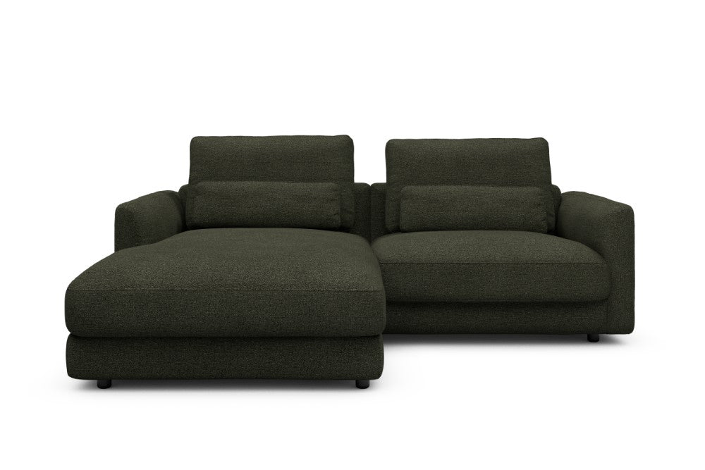 Vivole Modular Sofa - 72 - 225 x 171 cm - Chaise + 1,5 Seater - 535 Bouclé Forest Green