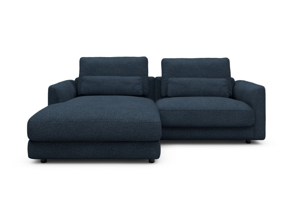 Vivole Modular Sofa - 72 - 225 x 171 cm - Chaise + 1,5 Seater - 537 Bouclé Blue