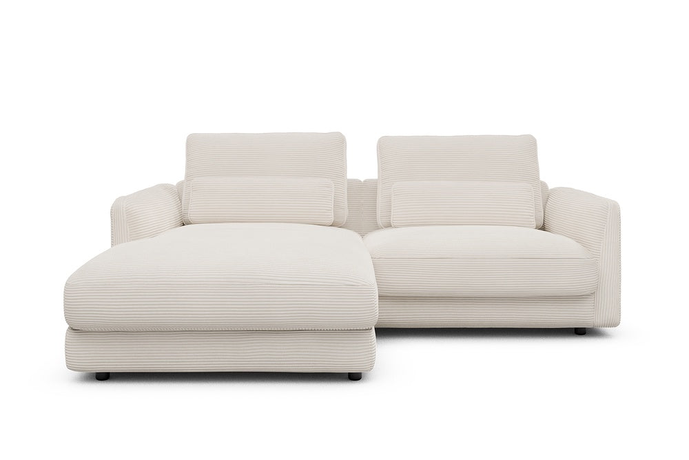 Vivole Modular Sofa - 72 - 225 x 171 cm - Chaise + 1,5 Seater - 594 Corduroy Ivory