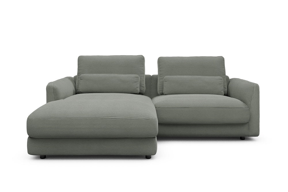 Vivole Modular Sofa - 72 - 225 x 171 cm - Chaise + 1,5 Seater - 598 Corduroy Sage