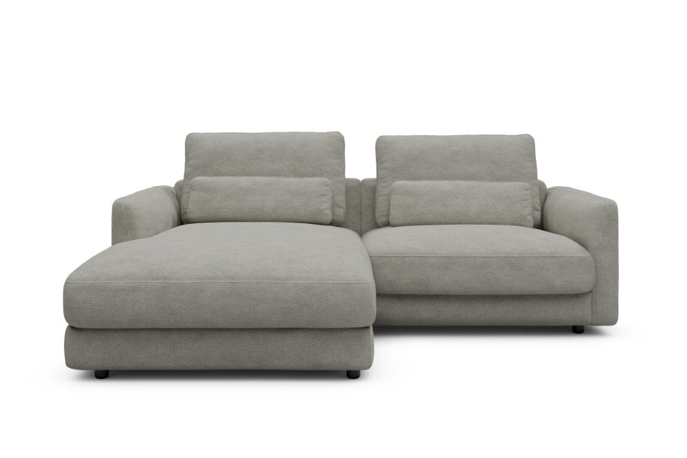Vivole Modular Sofa - 72 - 225 x 171 cm - Chaise + 1,5 Seater - 773 Carreno Moon Stone White