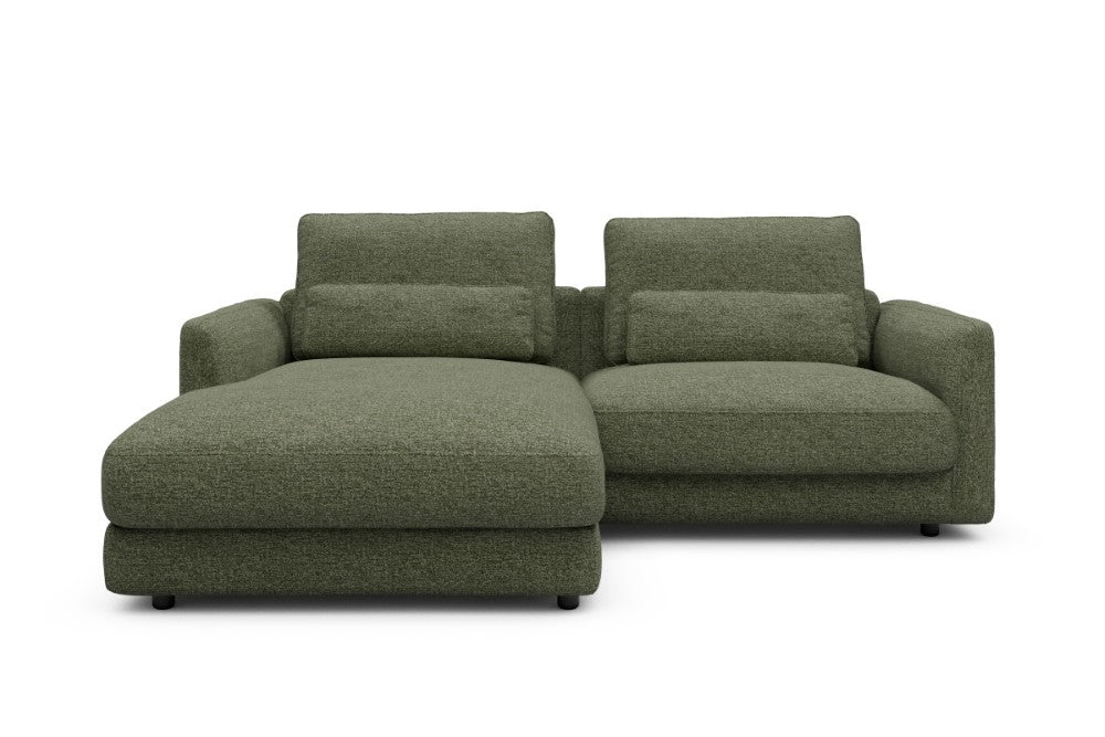 Vivole Modular Sofa - 72 - 225 x 171 cm - Chaise + 1,5 Seater - 775 Carreno Vivid Green