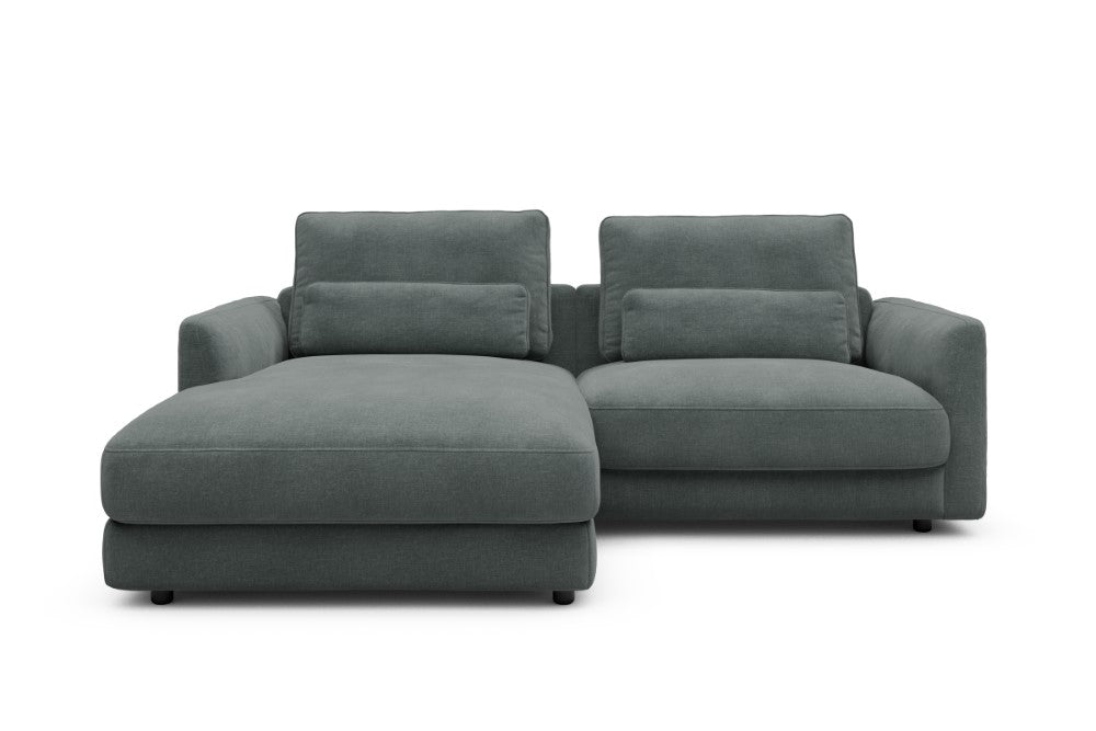 Vivole Modular Sofa - 72 - 225 x 171 cm - Chaise + 1,5 Seater - 812 Smooth Smooth Silver Grey