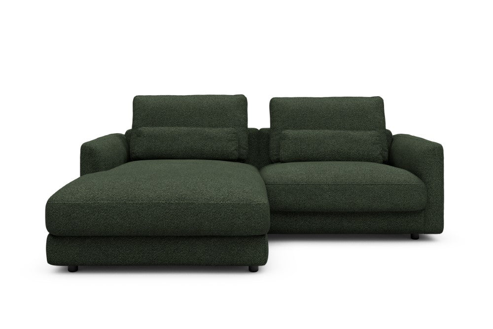 Vivole Modular Sofa - 72 - 225 x 171 cm - Chaise + 1,5 Seater - 869 Vanora Deep Green