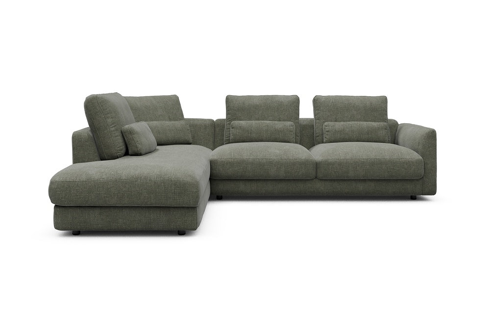 Vivole Modular Sofa - 73 - 278 x 230 cm - Open-end + 2,5 Seater - 413 Esina Olive Green