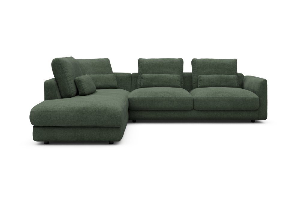 Vivole Modular Sofa - 73 - 278 x 230 cm - Open-end + 2,5 Seater - 498 Casone Forest Green