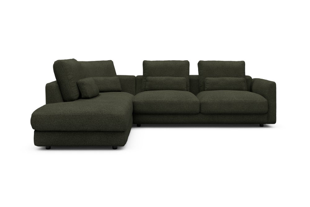 Vivole Modular Sofa - 73 - 278 x 230 cm - Open-end + 2,5 Seater - 535 Bouclé Forest Green