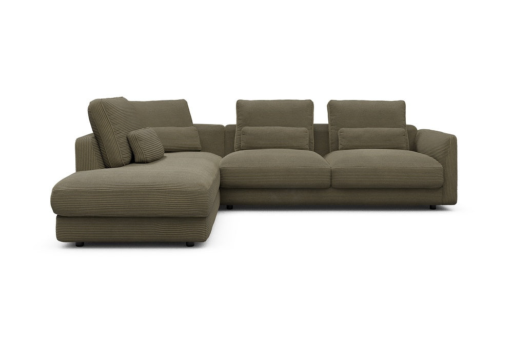 Vivole Modular Sofa - 73 - 278 x 230 cm - Open-end + 2,5 Seater - 599 Corduroy Olive