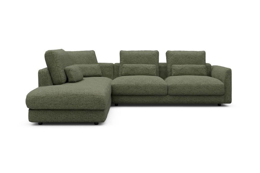 Vivole Modular Sofa - 73 - 278 x 230 cm - Open-end + 2,5 Seater - 775 Carreno Vivid Green