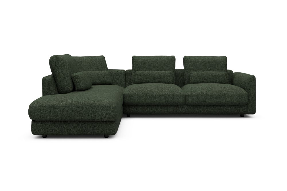 Vivole Modular Sofa - 73 - 278 x 230 cm - Open-end + 2,5 Seater - 869 Vanora Deep Green