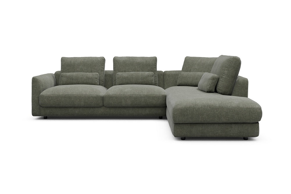 Vivole Modular Sofa - 74 - 278 x 230 cm - 2,5 Seater + Open-end - 413 Esina Olive Green