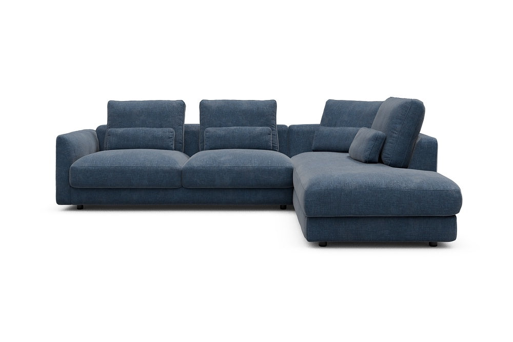 Vivole Modular Sofa - 74 - 278 x 230 cm - 2,5 Seater + Open-end - 414 Esina Indigo Blue