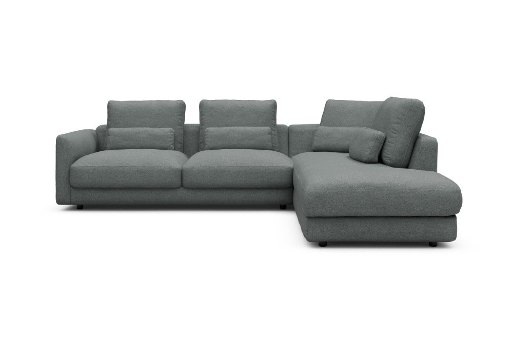 Vivole Modular Sofa - 74 - 278 x 230 cm - 2,5 Seater + Open-end - 485 Denari Soft Grey