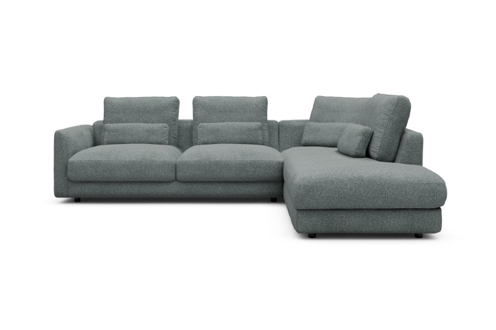 Vivole Modular Sofa - 74 - 278 x 230 cm - 2,5 Seater + Open-end - 499 Casone Light mixed Green