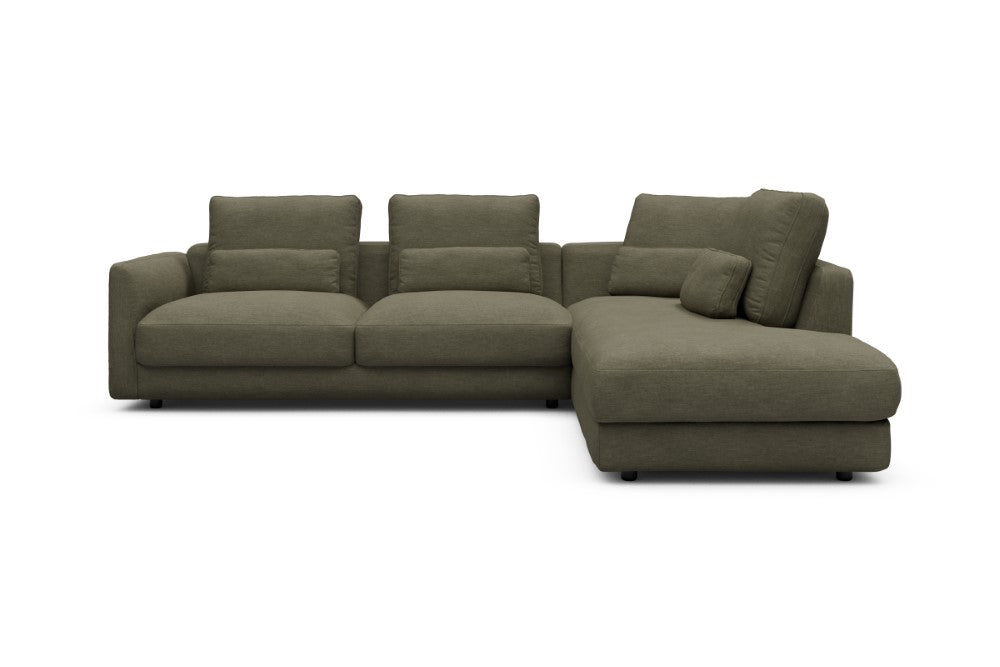 Vivole Modular Sofa - 74 - 278 x 230 cm - 2,5 Seater + Open-end - 575 Vivus Dusty Olive