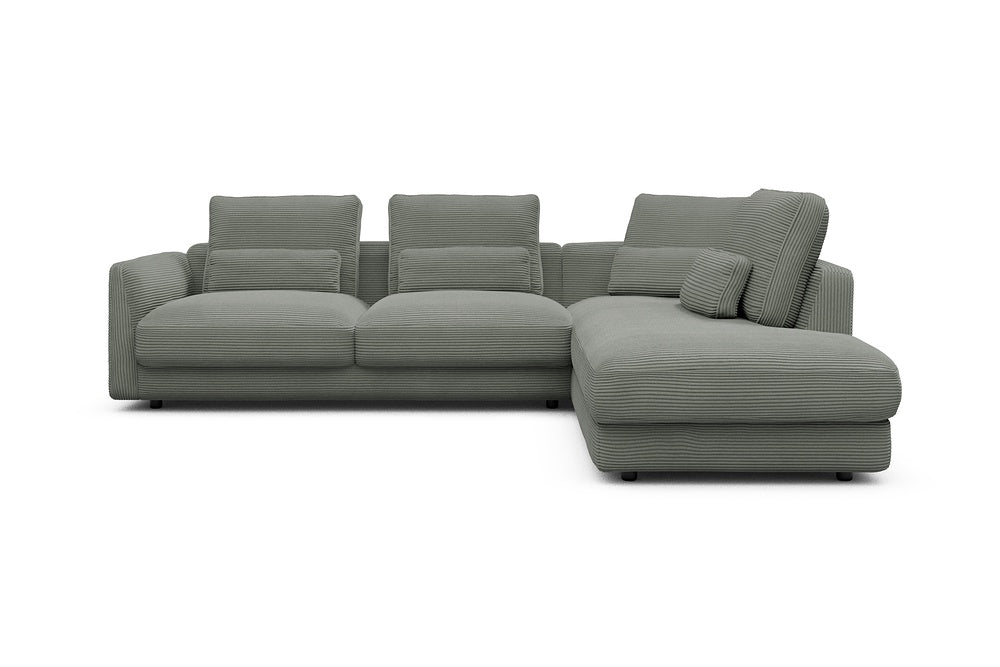 Vivole Modular Sofa - 74 - 278 x 230 cm - 2,5 Seater + Open-end - 598 Corduroy Sage