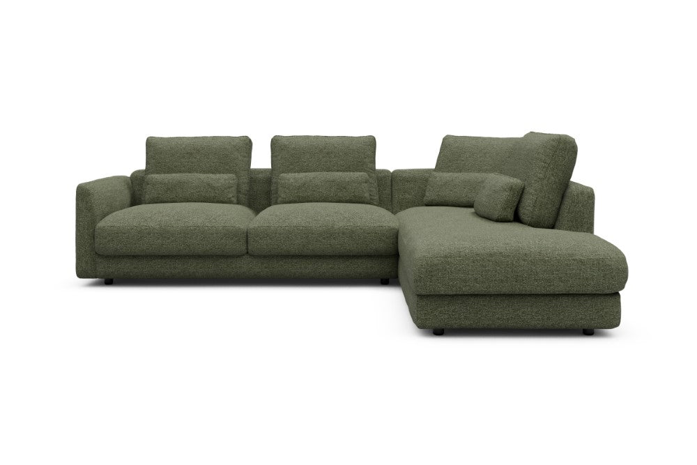 Vivole Modular Sofa - 74 - 278 x 230 cm - 2,5 Seater + Open-end - 775 Carreno Vivid Green