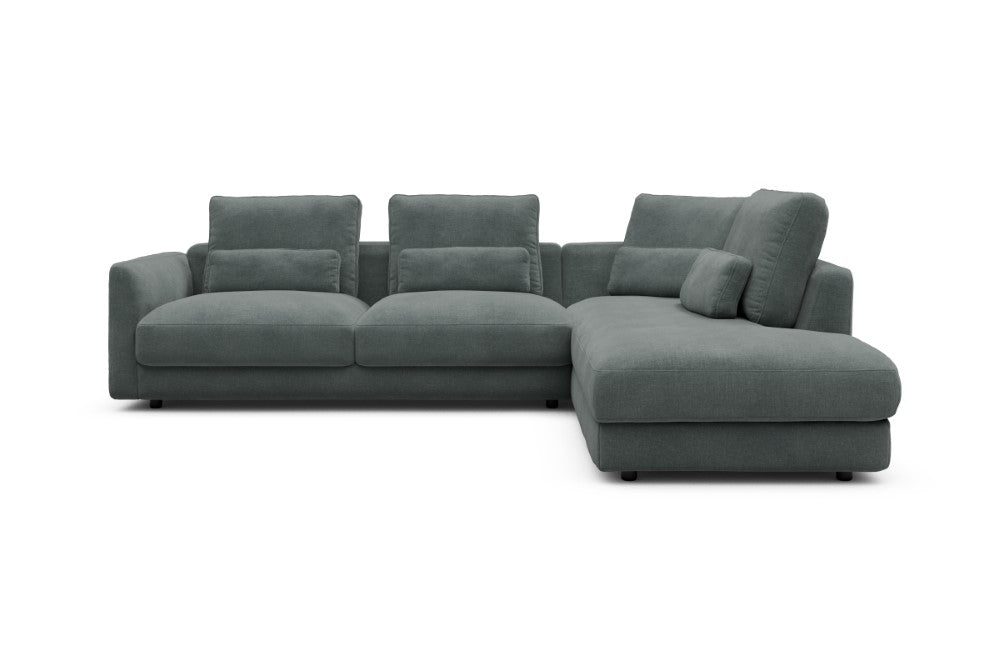 Vivole Modular Sofa - 74 - 278 x 230 cm - 2,5 Seater + Open-end - 812 Smooth Smooth Silver Grey