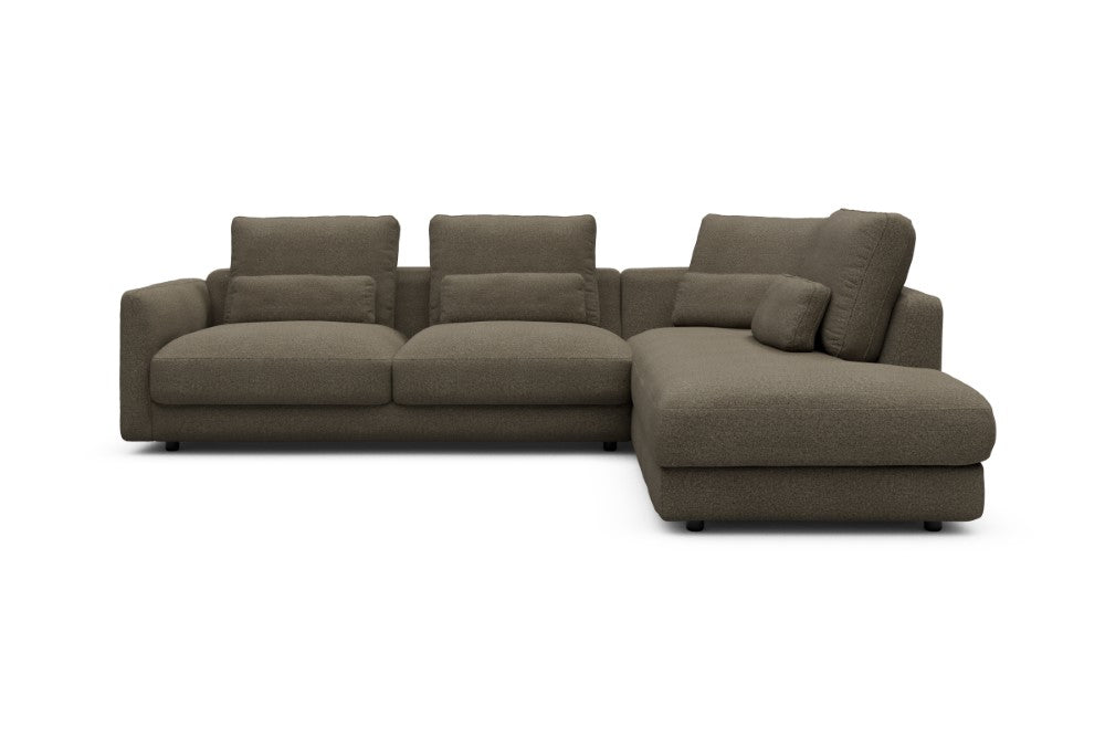 Vivole Modular Sofa - 74 - 278 x 230 cm - 2,5 Seater + Open-end - 850 Mahoga Caramel Grey