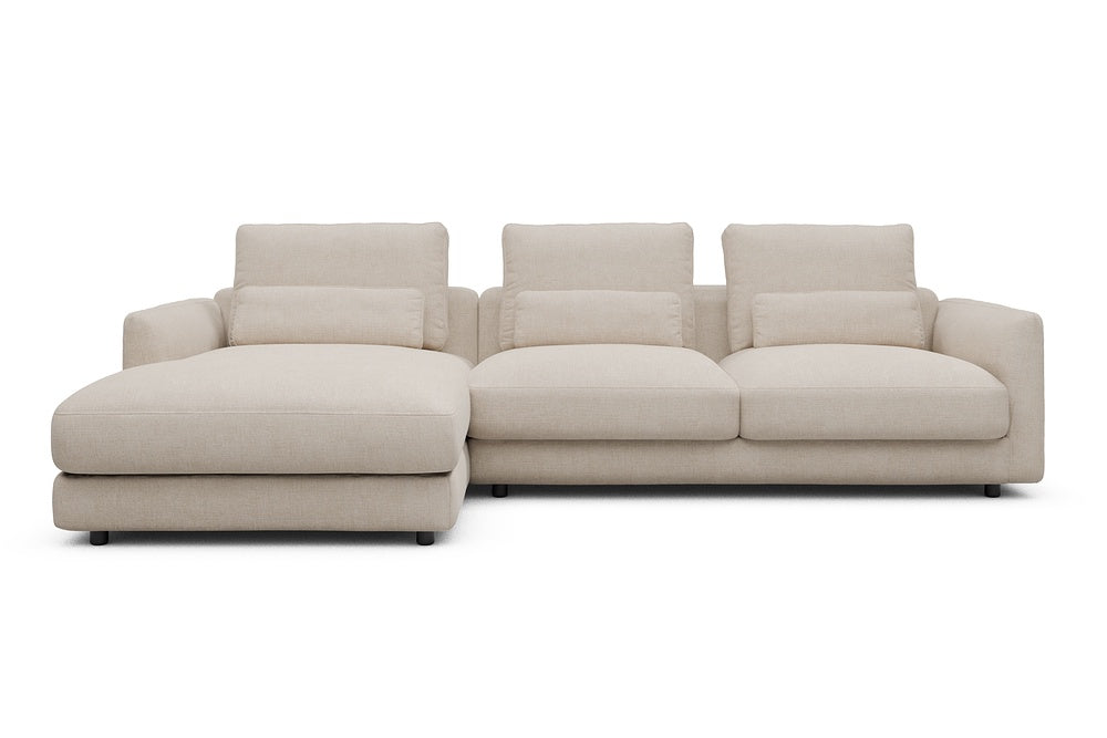 Vivole Modular Sofa - 75 - 290 x 171 cm - Chaise + 2,5 Seater - 410 Esina Almond Beige