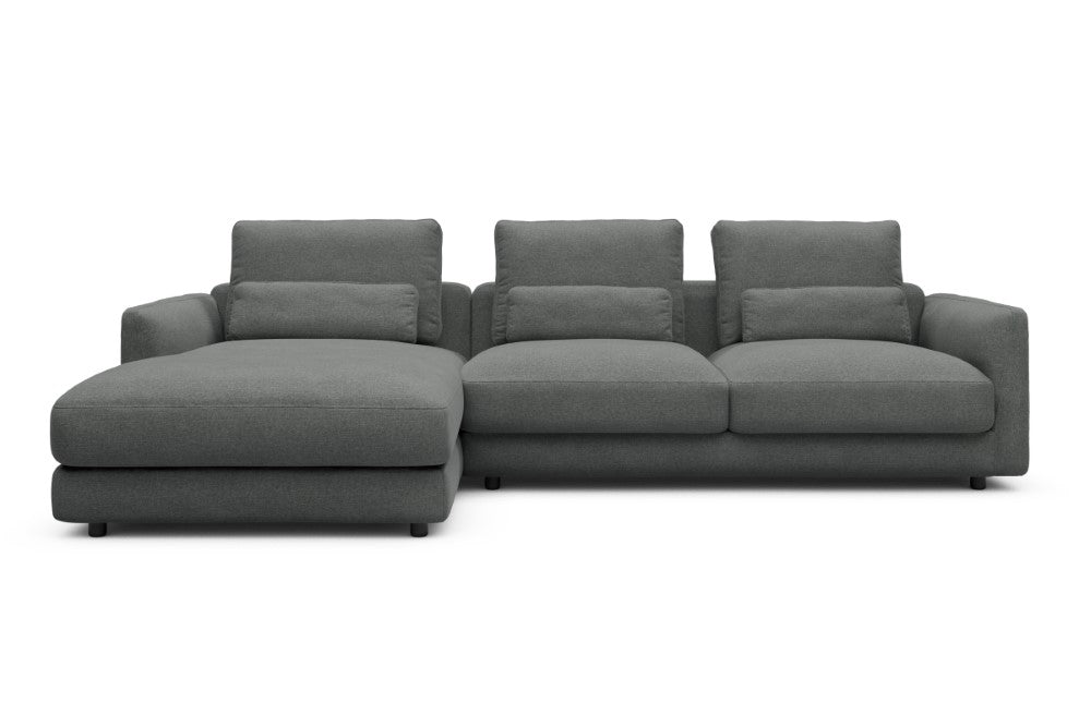 Vivole Modular Sofa - 75 - 290 x 171 cm - Chaise + 2,5 Seater - 440 Satya Steel Grey