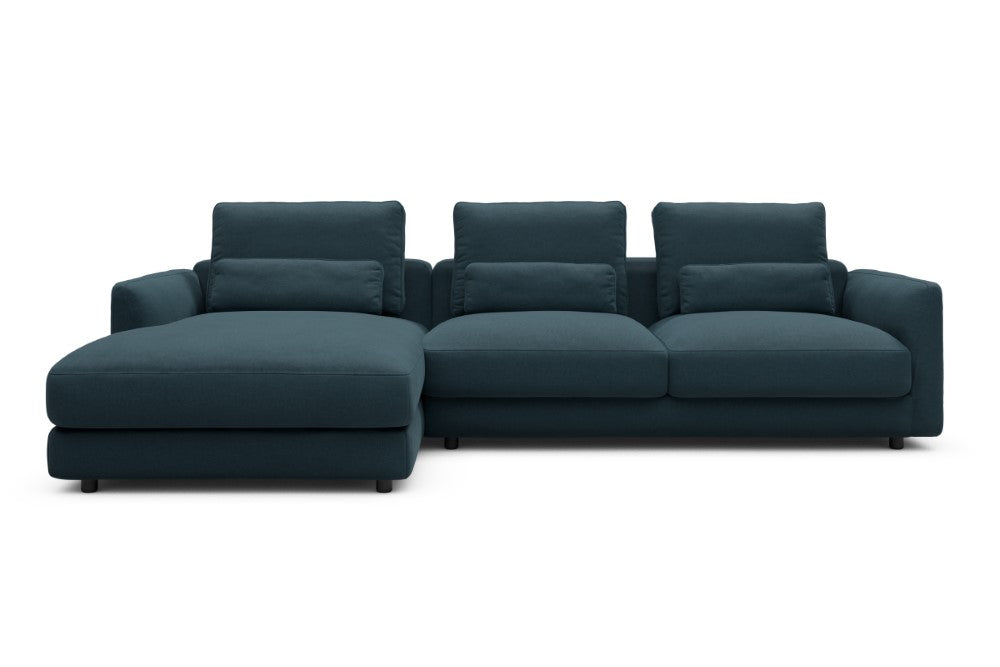 Vivole Modular Sofa - 75 - 290 x 171 cm - Chaise + 2,5 Seater - 443 Satya Deep Blue