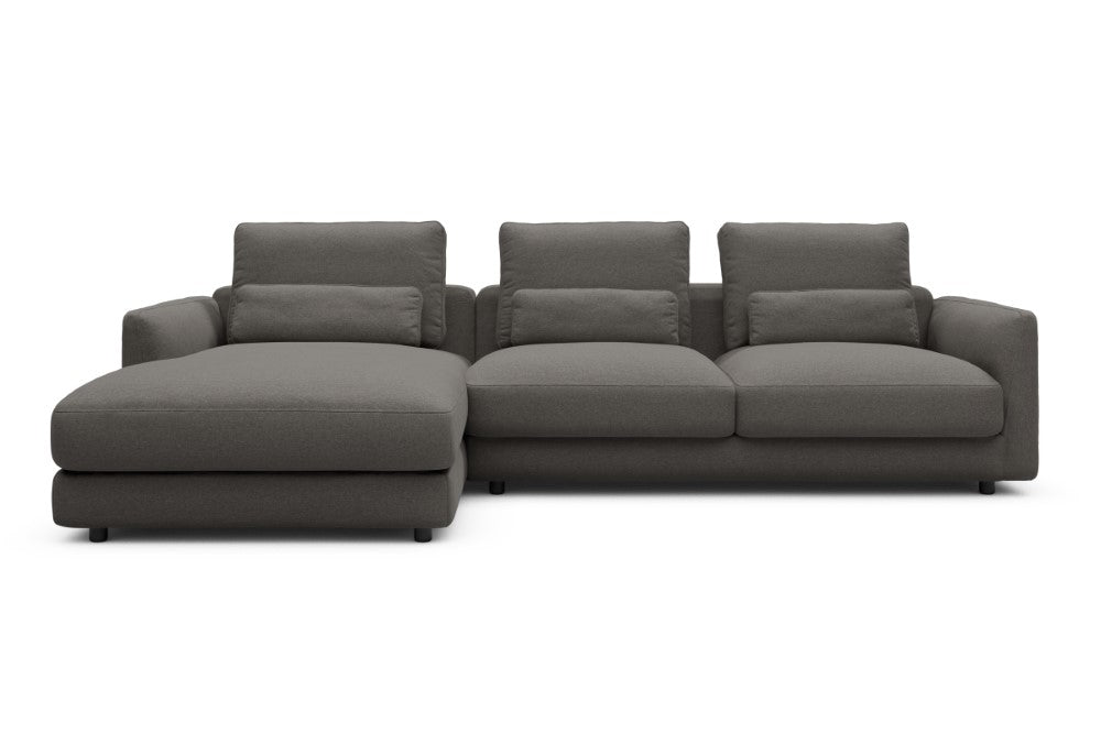 Vivole Modular Sofa - 75 - 290 x 171 cm - Chaise + 2,5 Seater - 446 Satya Taupe Brown