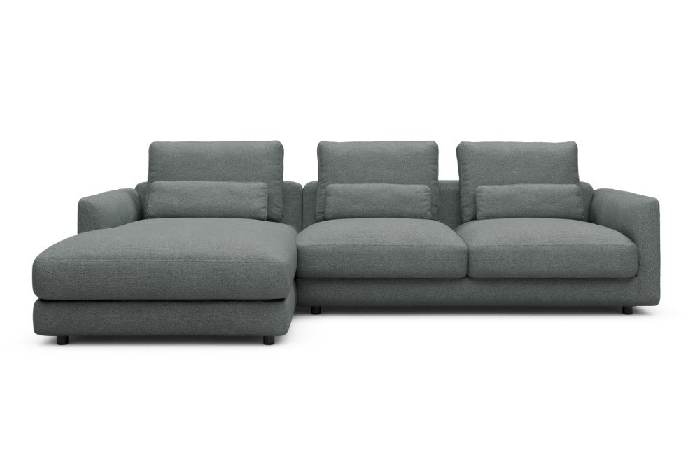 Vivole Modular Sofa - 75 - 290 x 171 cm - Chaise + 2,5 Seater - 485 Denari Soft Grey